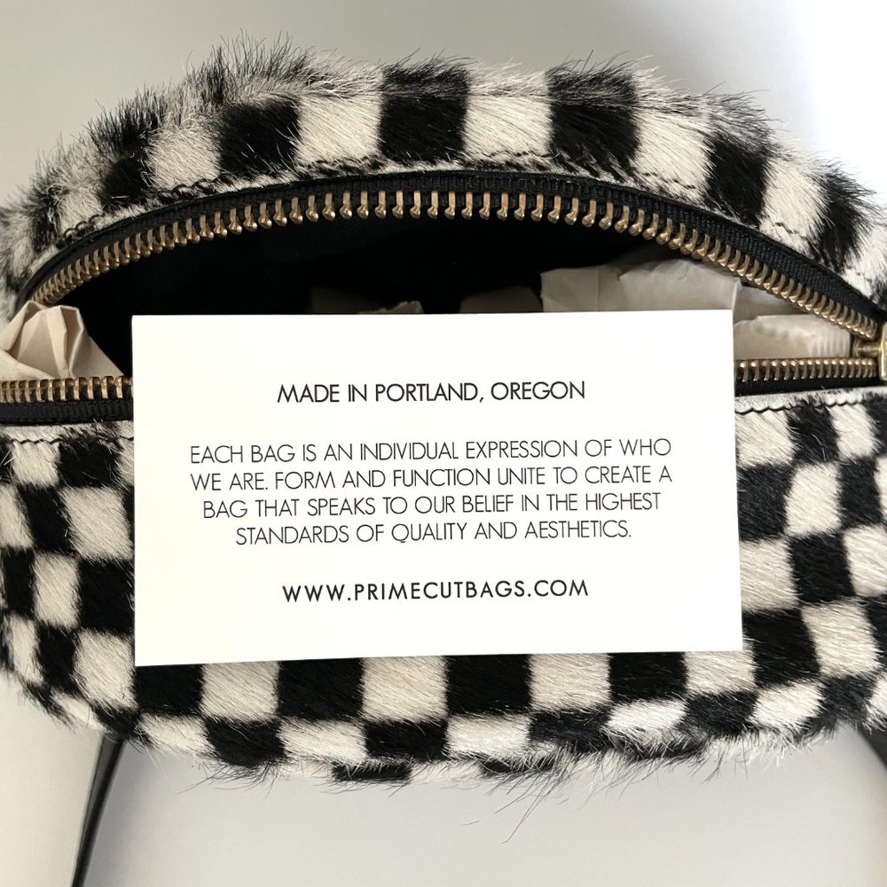 PRIMECUT BUM BAG Checkered Cowhide NWT - Picture 8 of 8